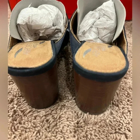 New in box Aerosoles high alert blue denim sandals 6.5 block heel x cross - Picture 6 of 16
